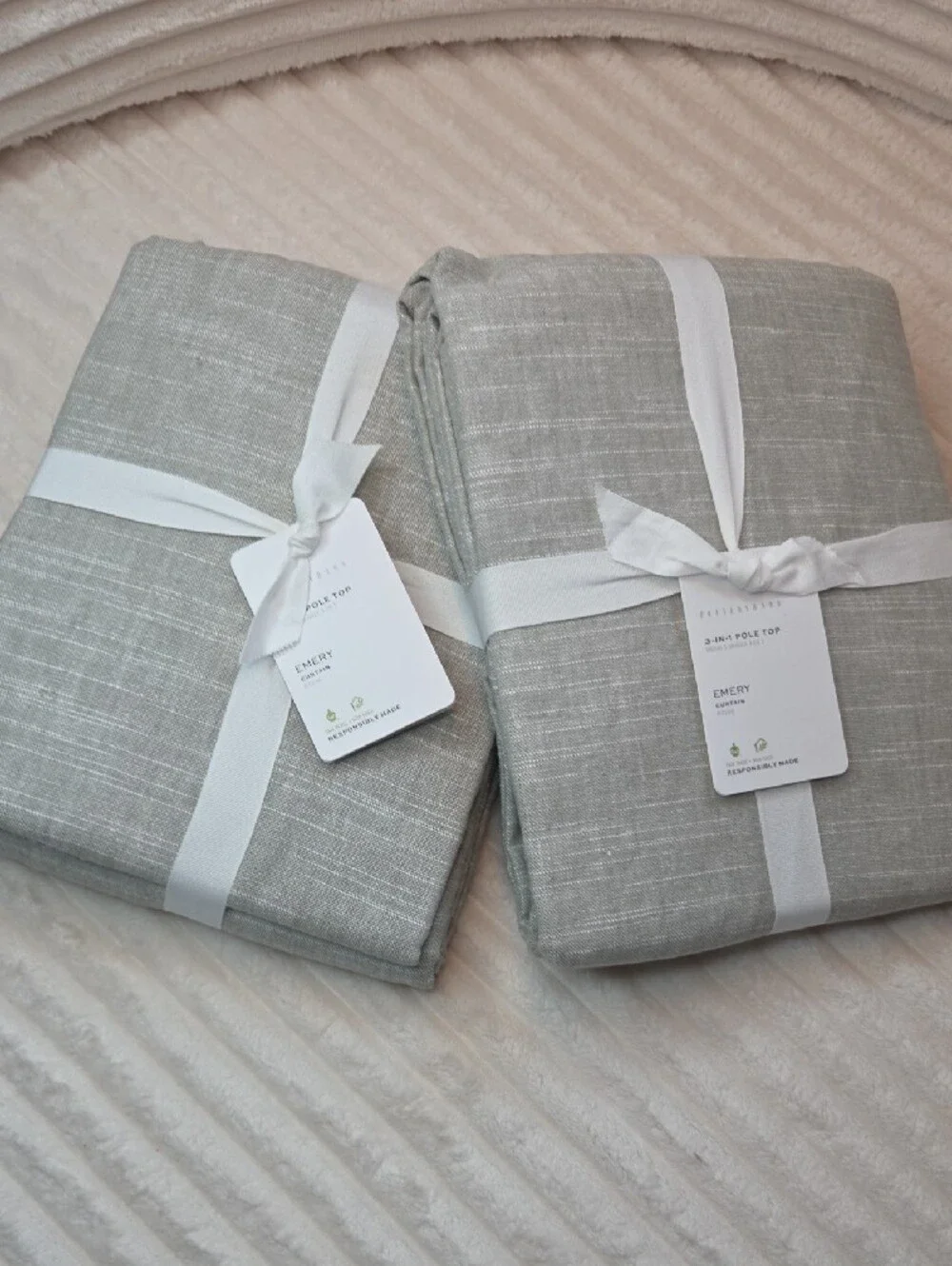 NWT Pottery Barn Emery Curtain - Color Eucalyptos